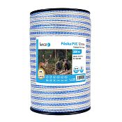 Páska PVC pro elektrický ohradník, šířka 12 mm, bílo-modrá, 200 m, 0,01 Ω/m