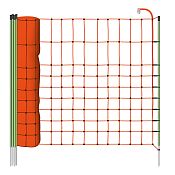 Oranžová vodivá ohradníková síť pro psy, králíky a kočky, výška 65 cm, délka 50 m, 1 hrot